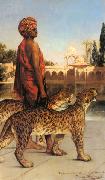 Jean-Joseph Benjamin-Constant Palace Guard with Two Leopards china oil painting artist